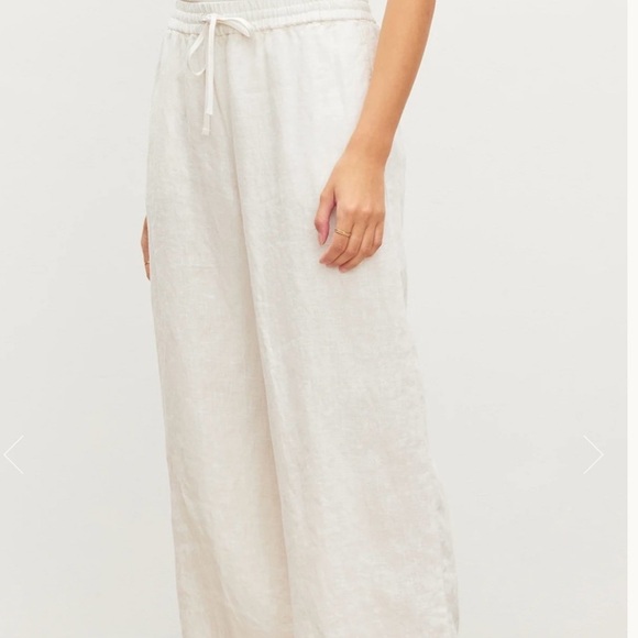 Velvet by Graham and Spencer Linen Pants Cream Drawstring Women's XL - Picture 1 of 9